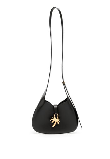 Palm Angels palm tree-plaque leather shoulder bag - Schwarz