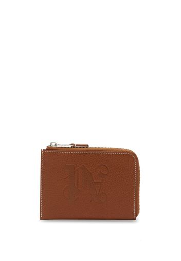 Palm Angels PA monogram zipped cardholder - Braun