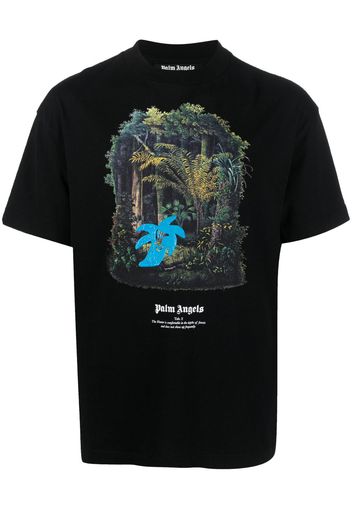 Palm Angels jungle-print organic cotton T-shirt - Schwarz