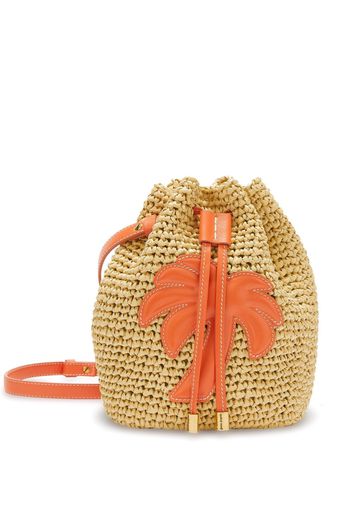 Palm Angels woven palm-tree bucket bag - Nude