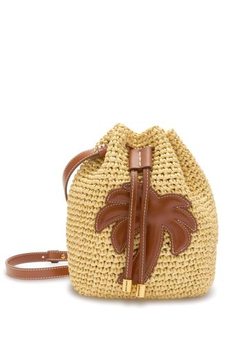 Palm Angels woven palm-tree bucket bag - Nude