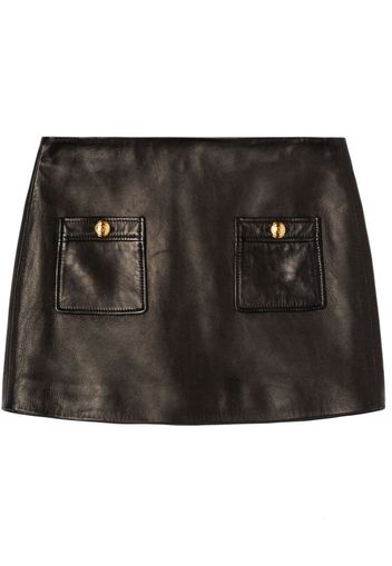 Palm Angels button-detail leather miniskirt - Schwarz