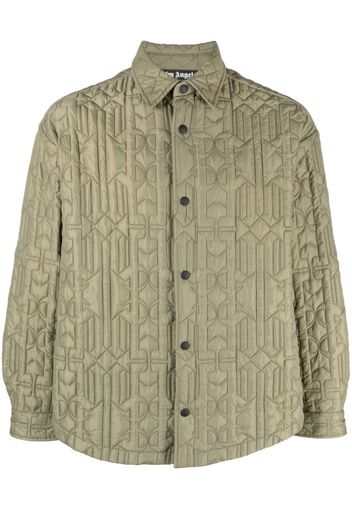 Palm Angels monogram quilted shirt jacket - Grün