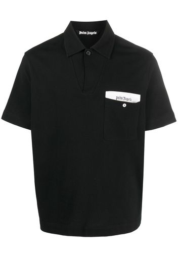 Palm Angels Sartorial Tape cotton polo shirt - Schwarz