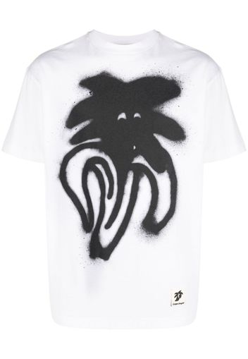 Palm Angels spray logo-print cotton T-shirt - Weiß