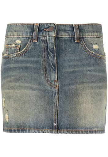 Palm Angels Jeansrock im Distressed-Look - Blau