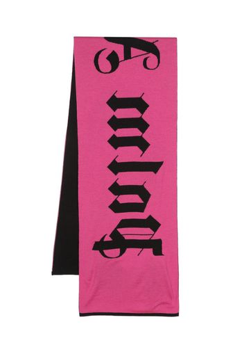 Palm Angels logo-jacquard wool-blend scarf - Rosa