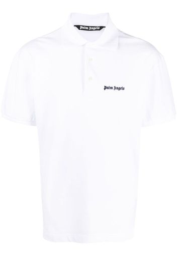 Palm Angels logo-embroidered polo shirt - Weiß