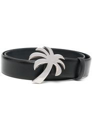 Palm Angels Palm Tree-buckle leather belt - Schwarz