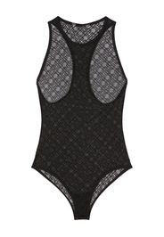 Palm Angels sheer-lace logo racerback body - Schwarz