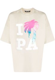 Palm Angels T-Shirt mit "I Love PA"-Print - Nude