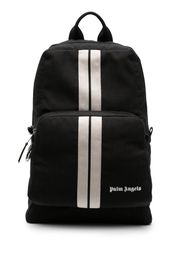 Palm Angels logo-embroidered striped backpack - Schwarz