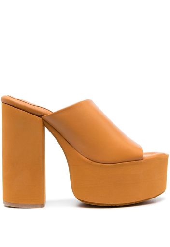 Paloma Barceló 145mm leather platform mules - Braun