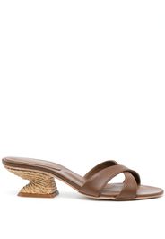 Paloma Barceló 60mm open-toe leather mules - Braun