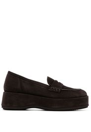 Paloma Barceló penny-slot suede loafers - Braun
