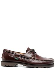 Paraboot lace-up leather boat shoes - Braun