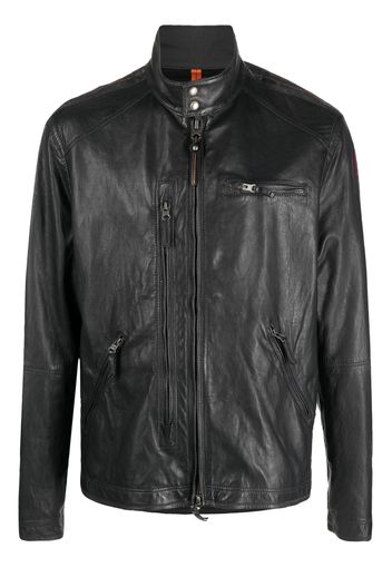 Parajumpers high-neck leather jacket - Schwarz