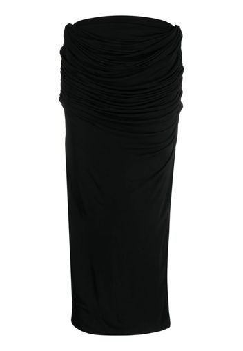 Paris Georgia draped midi straight skirt - Schwarz