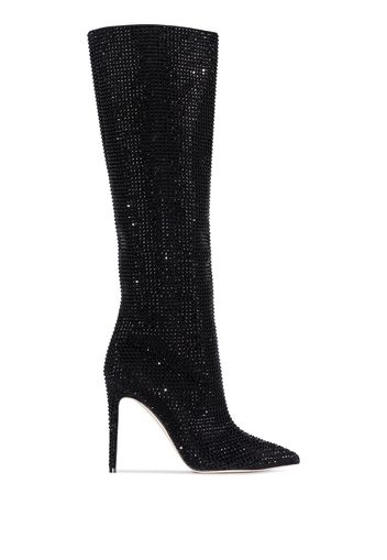 Paris Texas Holly 105mm crystal-embellished boots - Schwarz