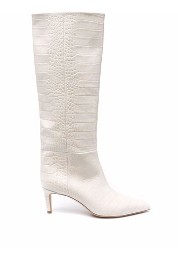 Paris Texas croc-effect stiletto boots - Weiß