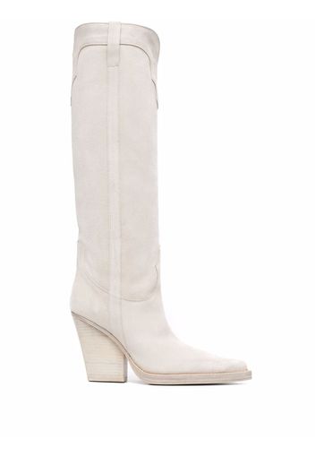 Paris Texas knee-high leather boots - Nude