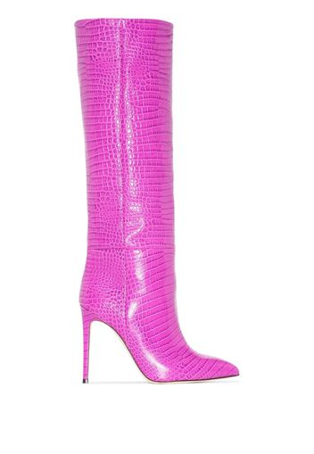 Paris Texas crocodile-effect 60mm stiletto boots - Rosa