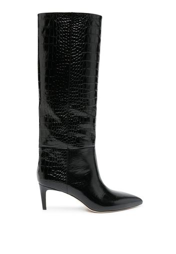 Paris Texas croc-embossed leather boots - Schwarz