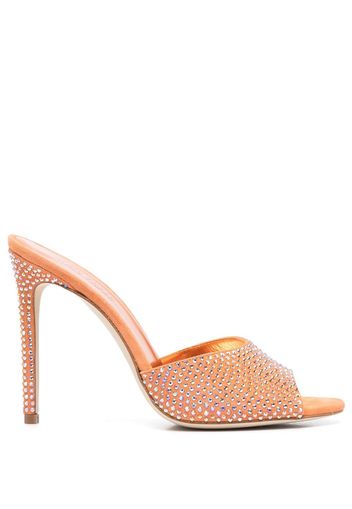 Paris Texas Holly crystal-embellished mules - Orange