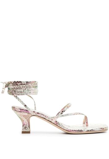 Paris Texas Berry metallic snake-print sandals - Nude