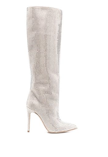 Paris Texas Holly crystal-embellished boots - Nude