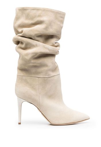 Paris Texas Stiefeletten aus Wildleder 85mm - Nude