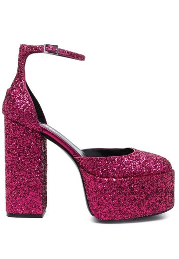 Paris Texas Pumps mit Glitter 140mm - Rosa