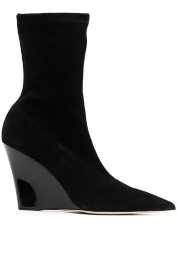 Paris Texas Wanda 95 105mm wedge boots - Schwarz