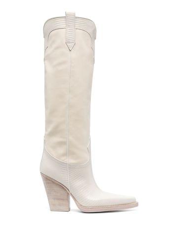 Paris Texas 110mm leather knee-length boots - Nude