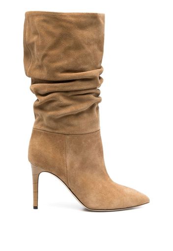 Paris Texas 95mm suede slouchy stiletto boots - Nude