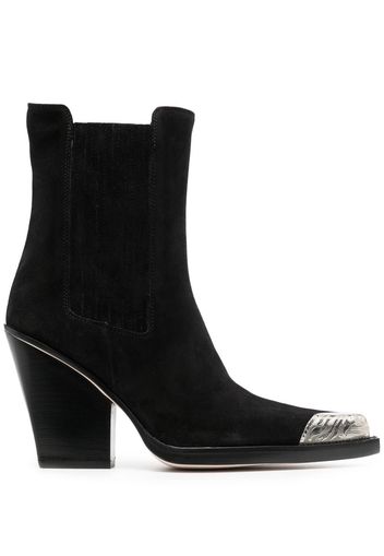 Paris Texas Western-style 100mm suede boots - Schwarz