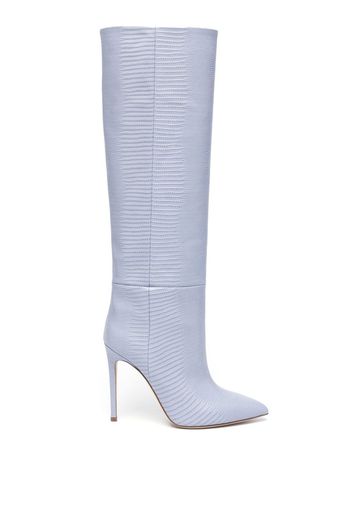 Paris Texas 105mm crocodile-effect knee-high boots - Blau