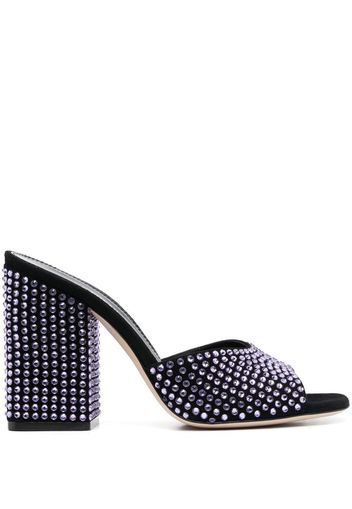 Paris Texas crystal-embellished 105mm mules - Schwarz