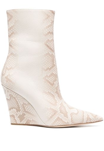 Paris Texas croc-effect ankle boots - Nude