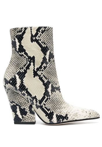 Paris Texas Jane 10mm snakeskin-print ankle boots - Schwarz