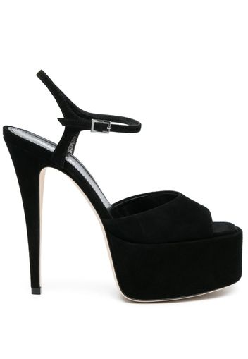 Paris Texas Pamela 160mm platform suede sandals - Schwarz