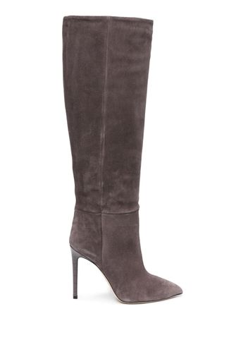 Paris Texas 110mm pointed-toe suede boots - Grau