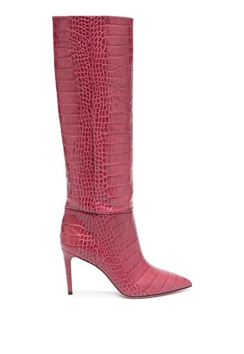 Paris Texas 95mm pointed-toe crocodile-embossed boots - Rot