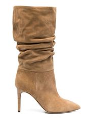 Paris Texas 95mm suede slouchy stiletto boots - Nude