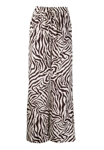 P.A.R.O.S.H. zebra-print silk trousers - Braun