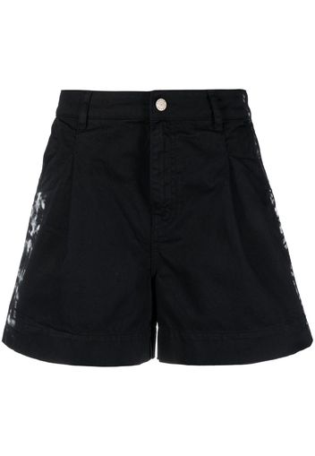 P.A.R.O.S.H. Jeans-Shorts mit Batikmuster - Schwarz