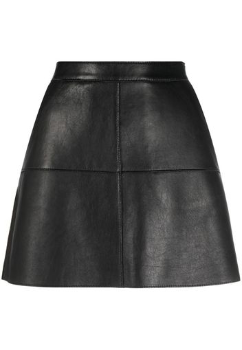 P.A.R.O.S.H. A-line leather mini skirt - Schwarz