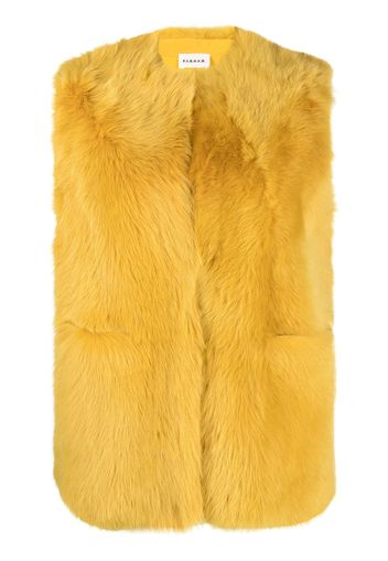 P.A.R.O.S.H. Offene Shearling-Weste - Gelb