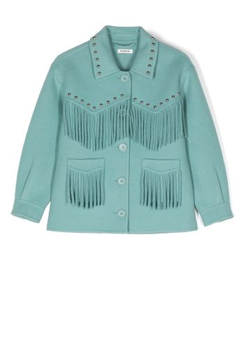 P.A.R.O.S.H. fringed-trim shirt coat - Blau