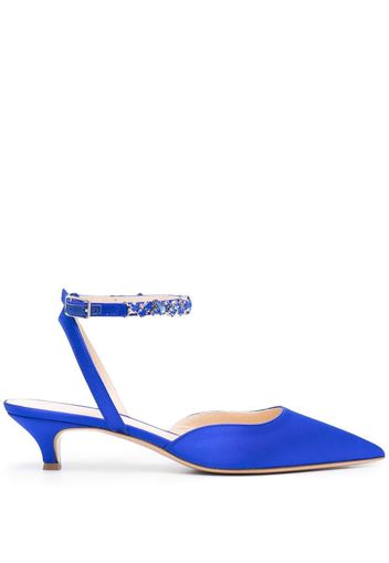 P.A.R.O.S.H. 50mm satin crystal-detail pumps - Blau